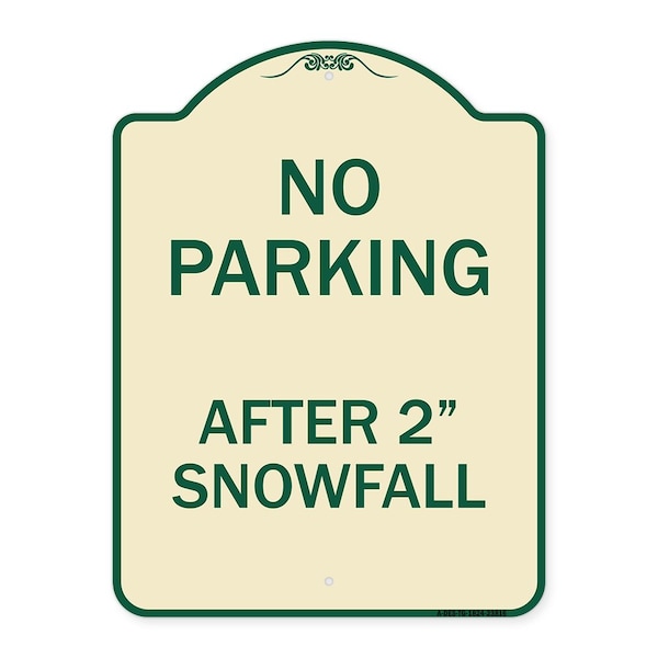 Signmission No Parking After 2 Snowfall Heavy-Gauge Aluminum Architectural Sign, 24" x 18", TG-1824-23816 A-DES-TG-1824-23816 - main